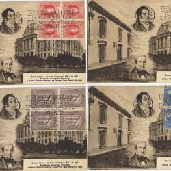 Cartes-maximum Argentine - N&deg;310 &agrave; 313 - Centenaire de la poste