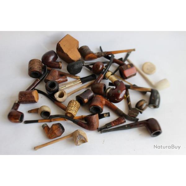 Lot de 26 pipes diverses Objets du fumeur Tabac