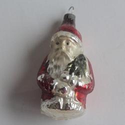 Ancienne D&eacute;coration No&euml;l verre P&egrave;re No&euml;l Christmas Ornament Santa