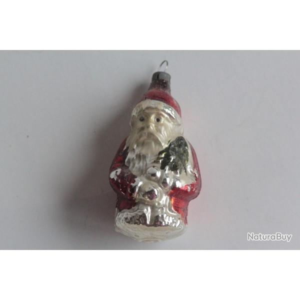 Ancienne D�coration No�l verre P�re No�l Christmas Ornament Santa