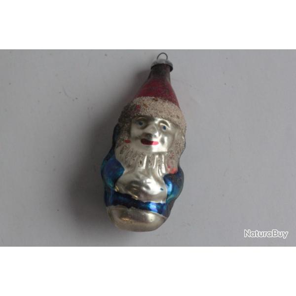 Ancienne D�coration No�l verre P�re No�l Christmas Ornament Santa
