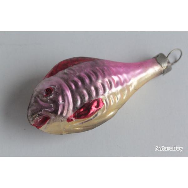 Ancienne D�coration No�l verre 12 Poisson Christmas Ornament Fish