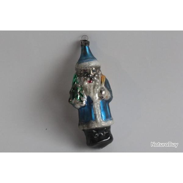 Ancienne D�coration No�l verre P�re No�l Christmas Ornament Santa