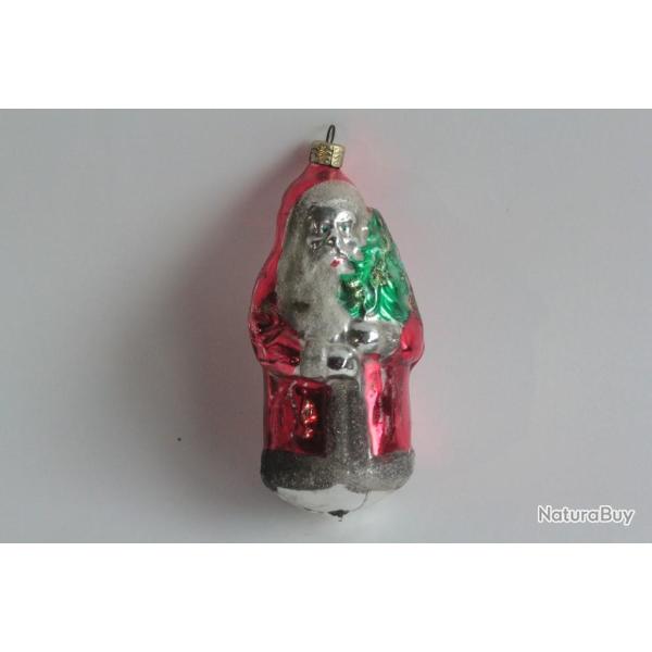 Ancienne D�coration No�l verre P�re No�l Christmas Ornament Santa