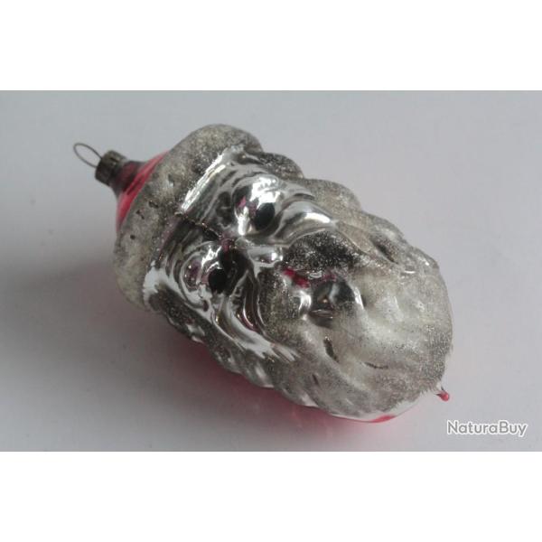 Ancienne D�coration No�l verre P�re No�l Christmas Ornament Santa