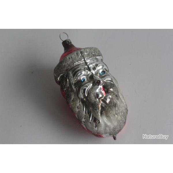 Ancienne D�coration No�l verre P�re No�l Christmas Ornament Santa