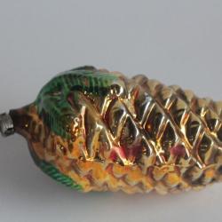 Ancienne D&eacute;coration No&euml;l verre Pomme de pin Christmas Ornament Pinecone