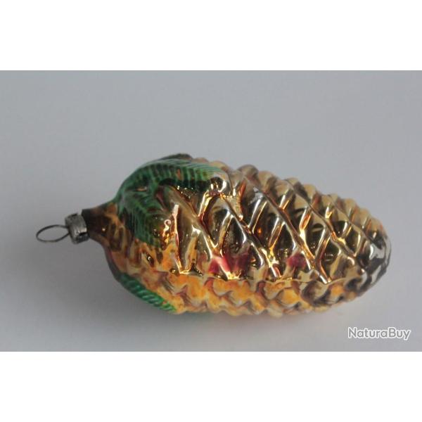 Ancienne D�coration No�l verre Pomme de pin Christmas Ornament Pinecone