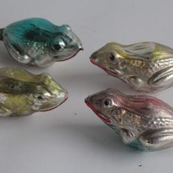 D&eacute;coration No&euml;l verre Grenouilles 1920 Glass Christmas Ornament