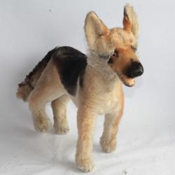 STEIFF Chien peluche mohair Berger Allemand German Shepherd dog