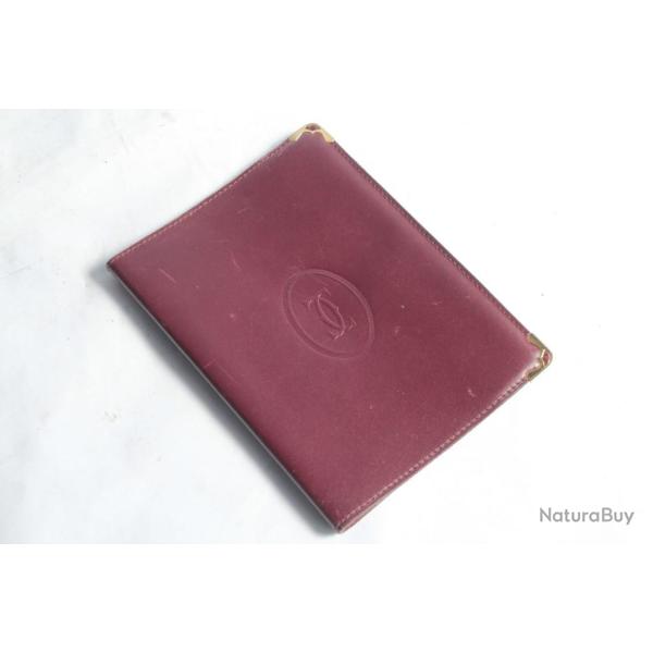 CARTIER Couverture d'agenda cuir bordeaux