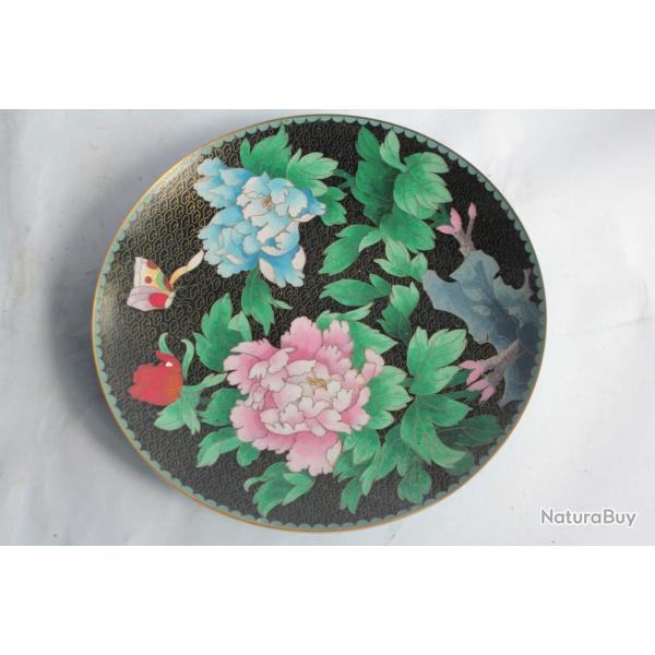 Plat �maux cloisonn� Chrysanth�mes Chine