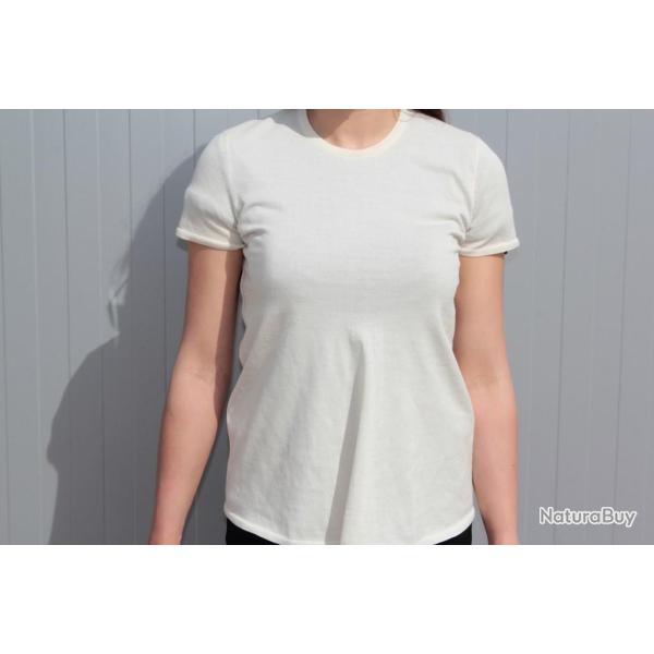 HERMES Pull Laine vierge �cru manches courtes T34