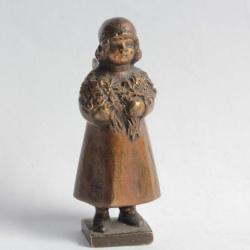 Bronze miniature Petite fille ailée Ange Sceau Art déco