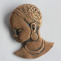 Broche Tête de femme Africaine Art déco Bijoux