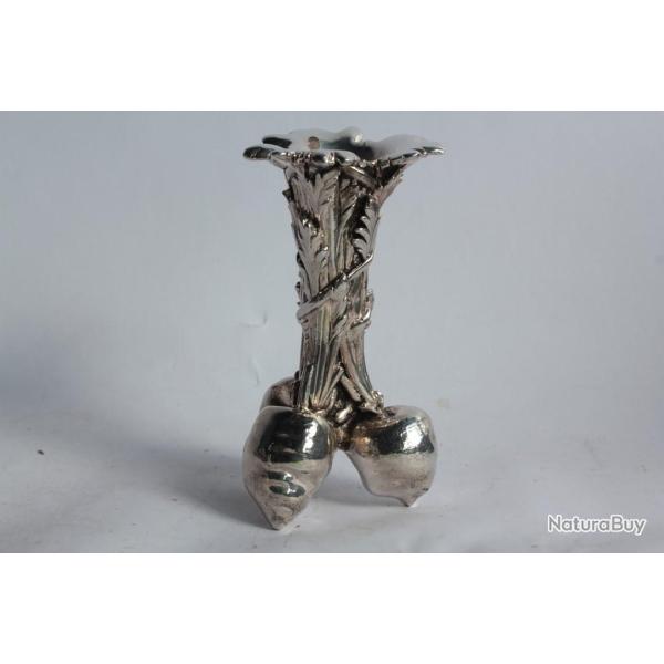 CHRISTOFLE Vase aux trois carottes bronze argent�