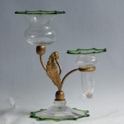 Centre de table verre soufflé Chardons Napoléon III