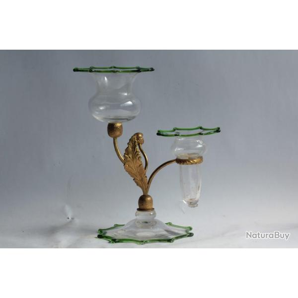 Centre de table verre souffl� Chardons Napol�on III