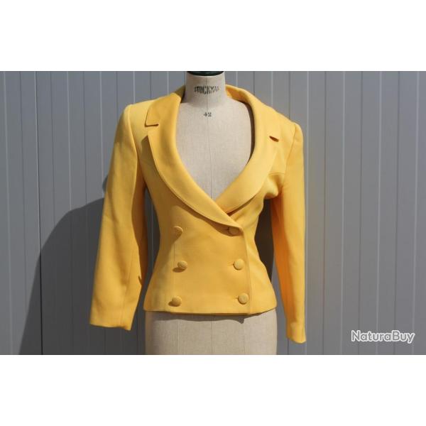 SONIA FARES Veste vintage laine jaune Femme
