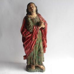 Statue Jésus Christ bois sculpté polychrome
