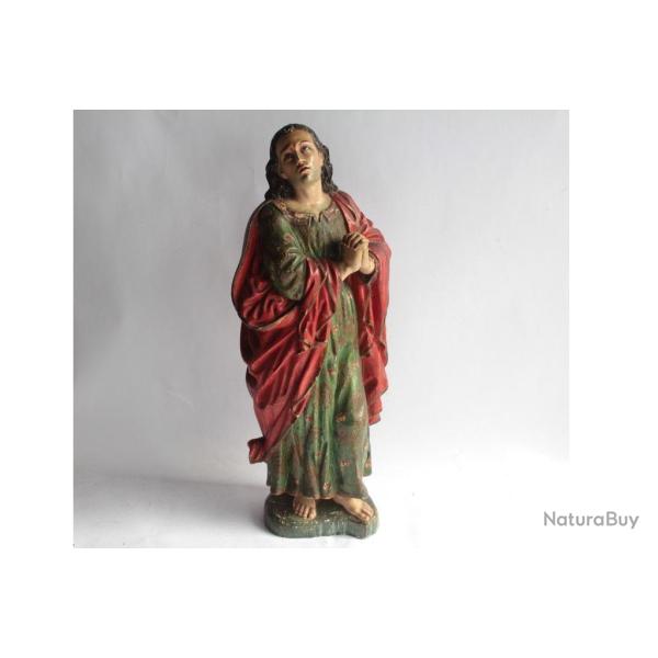 Statue J�sus Christ bois sculpt� polychrome