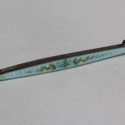 Ancienne broche argent &eacute;mail guilloch&eacute;