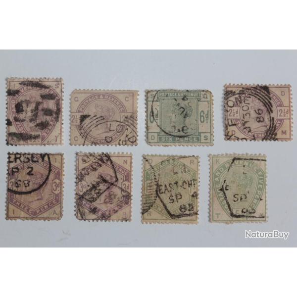 Timbres Grande Bretagne s�rie 1883-84 oblit�r�