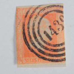Timbres Allemagne ancien &eacute;tat Prusse 1/2s obl 1858
