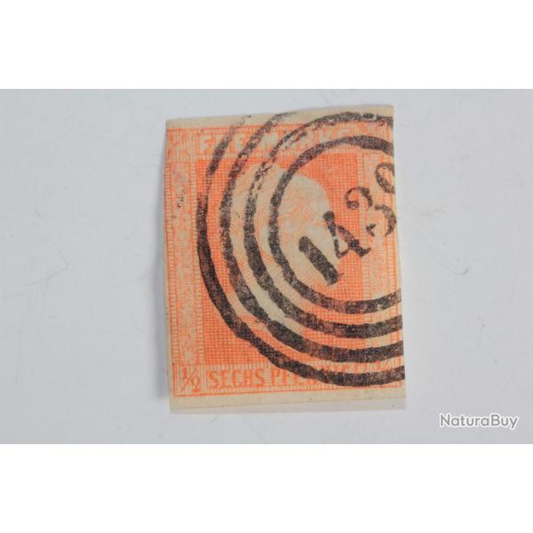 Timbres Allemagne ancien �tat Prusse 1/2s obl 1858