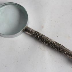 Loupe argent et Malachite Chine