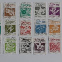 Timbres Nicaragua s&eacute;rie fleur 1983 obl
