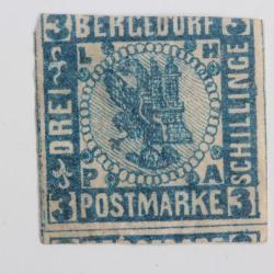 Timbres Allemagne Bergedorf ville libre Armoiries 3s 1861