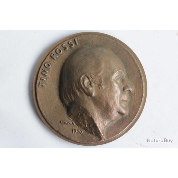 M�daille bronze Tino Rossi 1970 Chanteur acteur