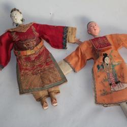 Anciennes Marionnettes th&eacute;&acirc;tre Chine Poup&eacute;es