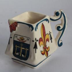 Ancien pot à crème céramique armoiries Pau