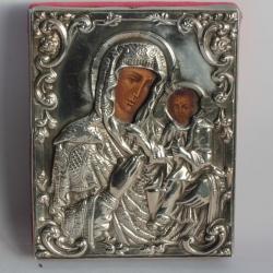 Ancienne icône orthodoxe argent Pologne