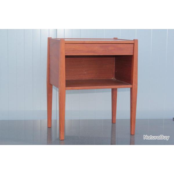 Table de chevet teck design danois Poul Hundevad Scandinave Nightstand
