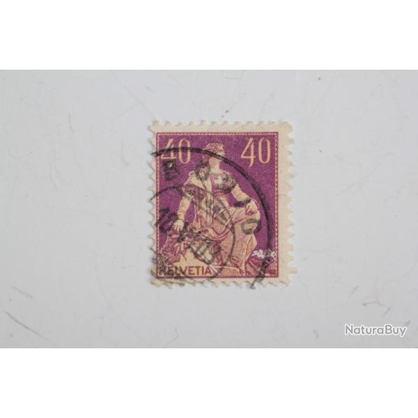 Timbres Suisse Helv�tie � l'�p�e 40cts type1 obl 1908-1940