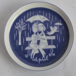 PEYNET Coupelle porcelaine Calendrier Avril Rosenthal Studio-Linie