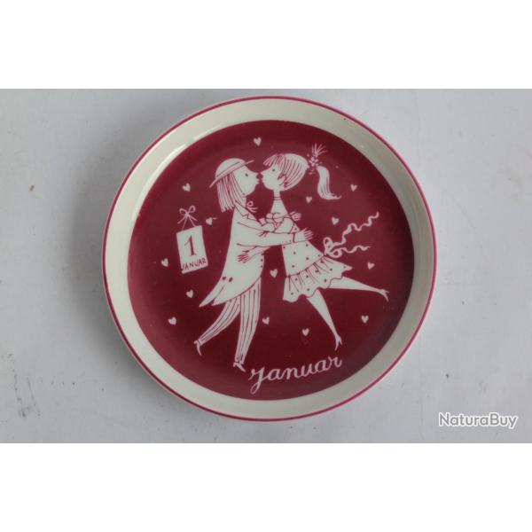 PEYNET Coupelle porcelaine Calendrier Janvier Rosenthal Studio-Linie