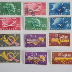 Timbres Suisse anniversaire des postes et UPU 1949
