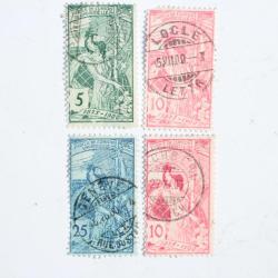 Timbres Suisse Jubile 25 ans de l'union Postale 1900