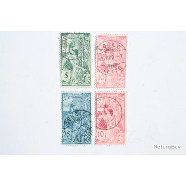 Timbres Suisse Jubile 25 ans de l'union Postale 1900