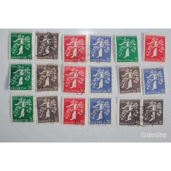 Timbres Suisse Exposition nationale de Zurich 1939 obl