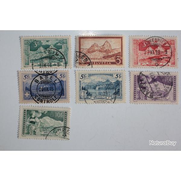 Timbres Suisse Paysages montagnards 1914-1931 obl