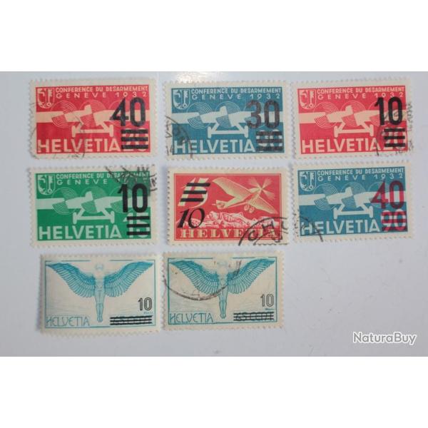 Timbres Suisse poste a�rienne surcharg� 1935-1938