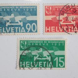 Timbres Suisse poste aérienne commémoration conférence désarmement 1932