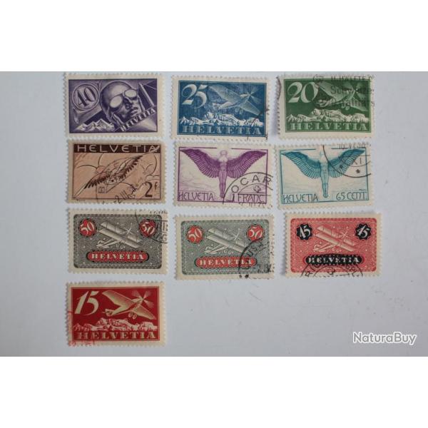 Timbres Suisse poste a�rienne repr�sentation symbolique 1923-1940 obl