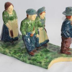 Alfons NOSEDA Groupe personnages terre cuite vernissée Belgique