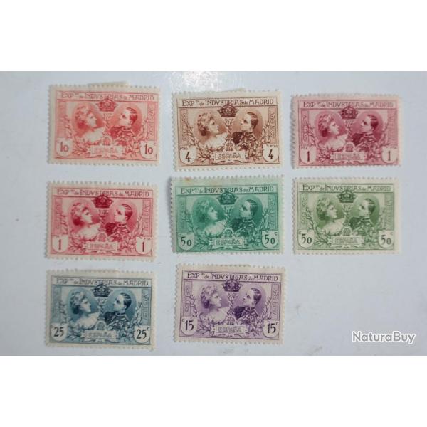 Timbres Espagne Exposition industriel de Madrid 1907 neufs sur charni�re